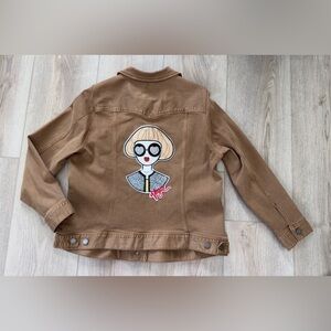 Brown Jacket with Embroidered Graphic LIVERPOOL LOS ANGELES. 🤎